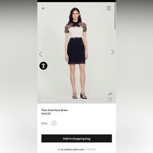 Sandro black and white lace dress